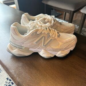 New Balance Off-White and Light Gray Sneakers